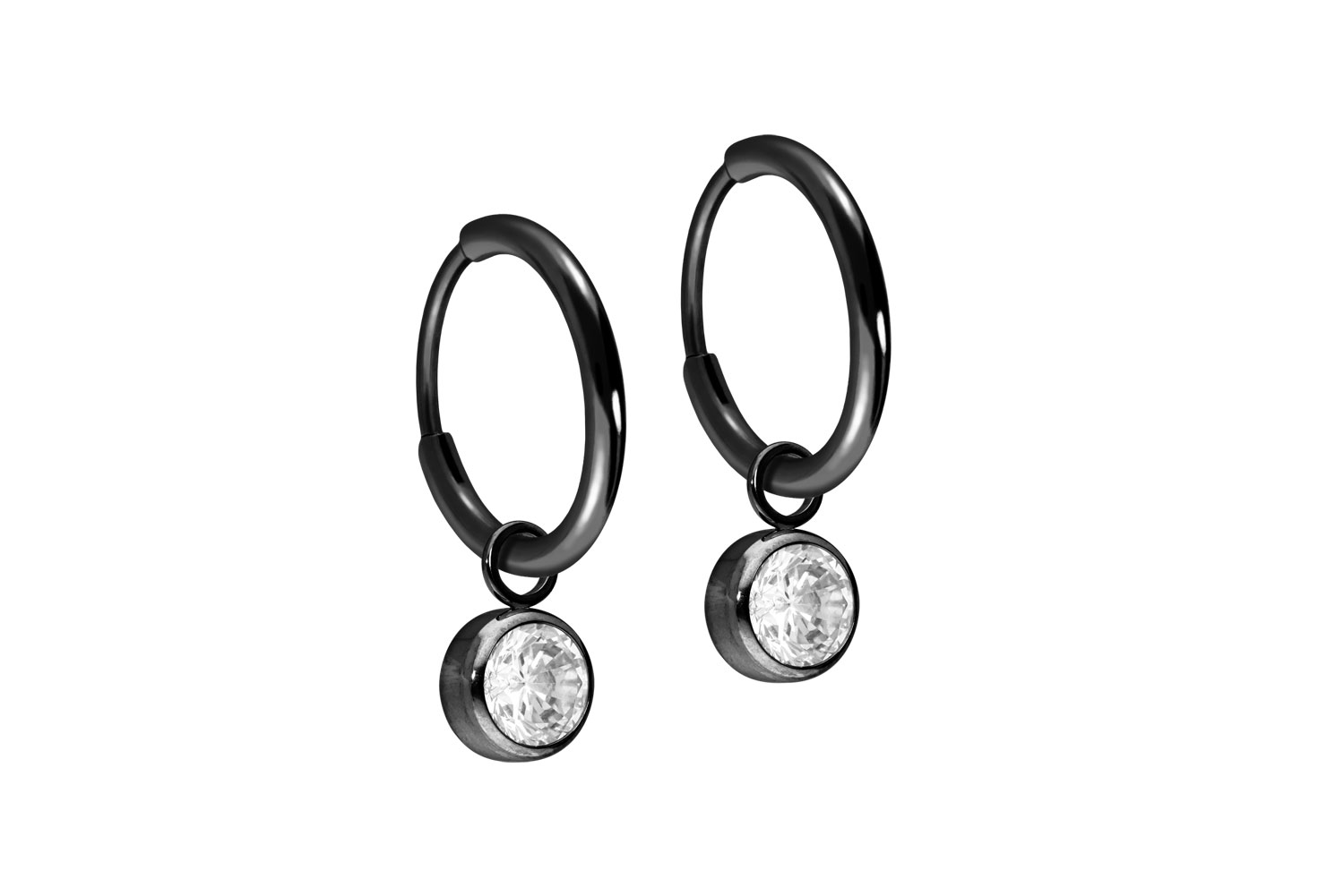 Titan Ohrclicker Creolen RUNDER KRISTALL von Piercingline